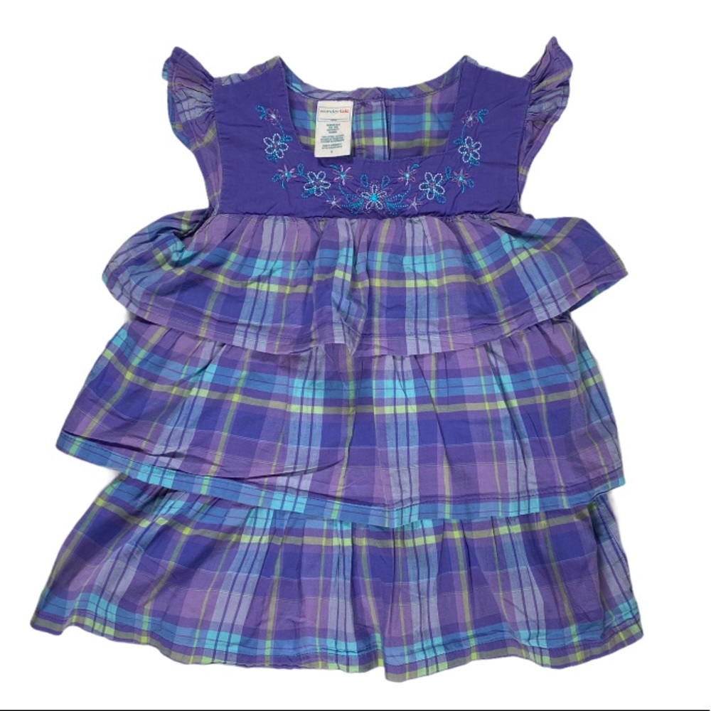 3/$12 💥♻ WonderKids Girls Purple.Blue Ruffle Summer Dress | Size 5T | 169